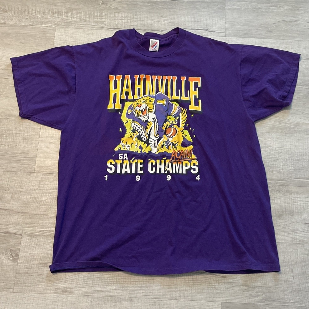 Vtg T shirt Hahnville High State Champs 1994 Football Purple USA Made 3XL XXXL‎